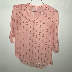 Pink blouse with boho print